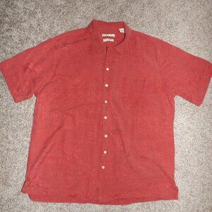 men's BATIK BAY silk button front shirt size XLT